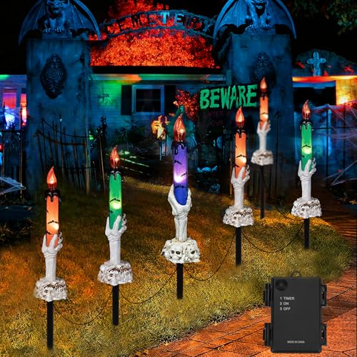 Halloween Outdoor Lighted Candle Stake - 6-Pack Deal