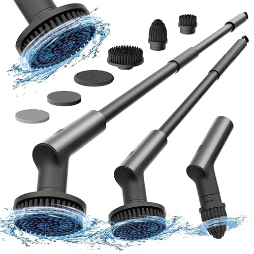 HOTO Cordless Electric Spin Scrubber with 6 Brush Heads