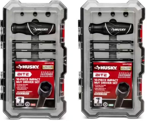 Husky BITE SAE and Metric Impact Ready Interchangeable Nut Driver Set (20-Piece)