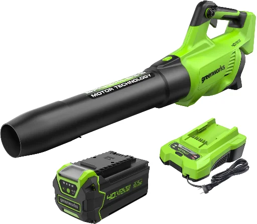 Greenworks 40V 550 CFM Cordless Battery Leaf Blower w/ 4.0 Ah Battery & Charger