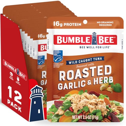 Bumble Bee Wild Caught Tuna Pouch 12-Pack (Roasted Garlic & Herb)
