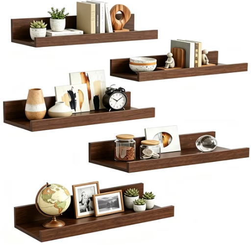 Sindcom 16-inch Wood Floating Shelves 5-Pack Deal
