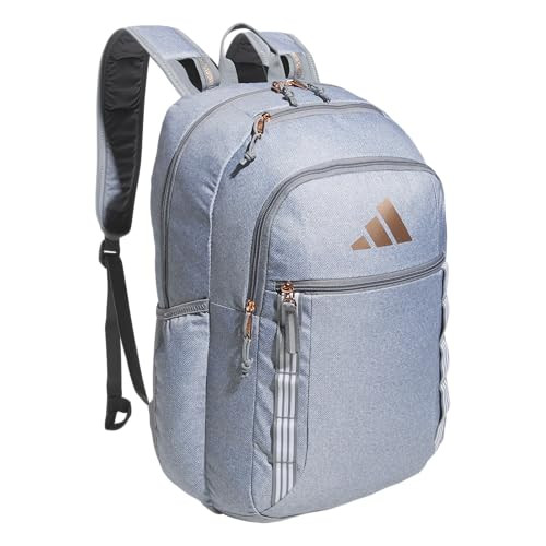 Adidas Excel 7.0 Large Athletic Laptop Backpack (Twill Grey/Grey/Rose Gold)