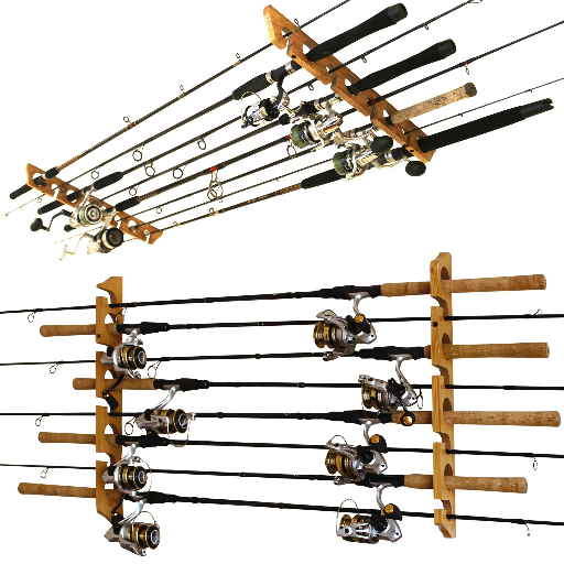 Rush Creek Creations 2-in-1 8 Fishing Rod Wall/Ceiling Rack