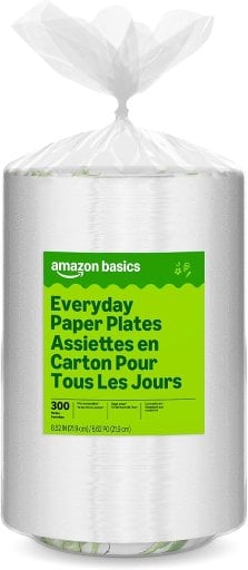 Amazon Basics Everyday Paper Plates, 8.62", 300 Count Deal
