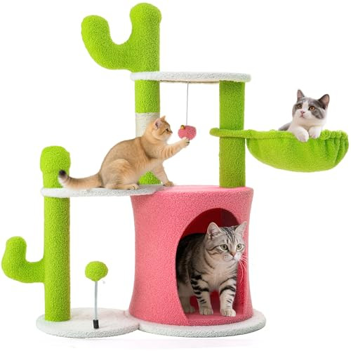 36" YITAHOME Cactus Cat Tree w/ 2 Platforms