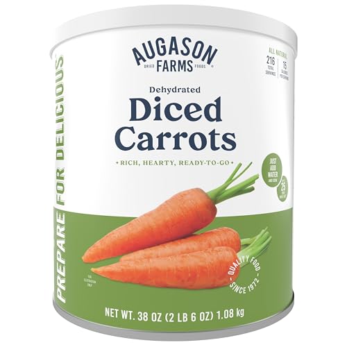 Augason Farms Dehydrated Diced Carrots Can 38-Oz (216 Servings) Deal