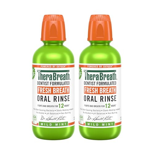 TheraBreath Fresh Breath Mouthwash Mild Mint 16 Fl Oz 8-Pack