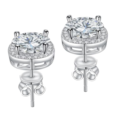 3-4 Carat Moissanite Sterling Silver Stud Earrings Deal