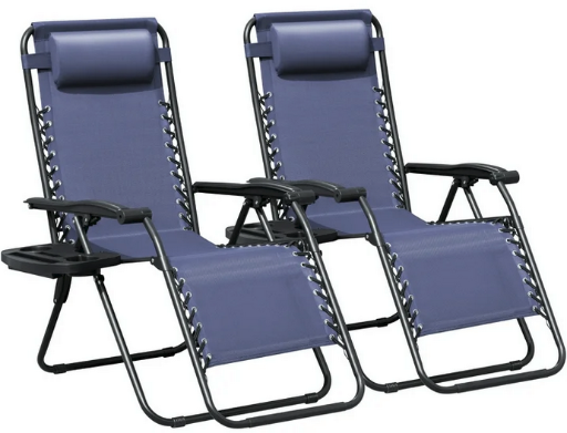 Zero Gravity Chair Lounger 2-Pack, Blue