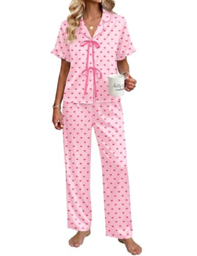 Ekouaer Silk Pajamas for Women 2 Piece Satin Pj Set  Deal