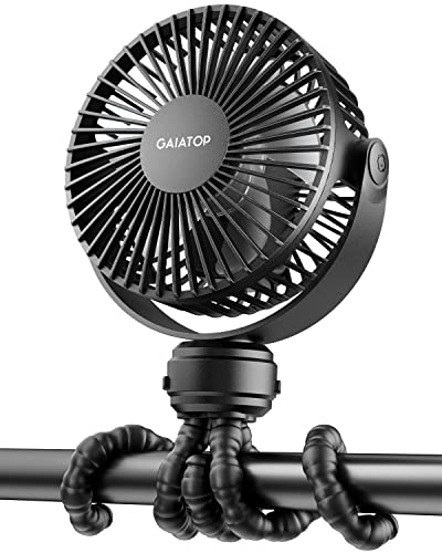 Gaiatop Mini Portable Stroller Fan 3 Speed Rechargeable