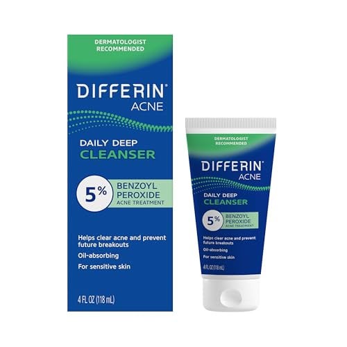 Differin Acne Face Wash Daily Deep Cleaner w/ 5% Benzoyl Peroxide 4-oz Deal
