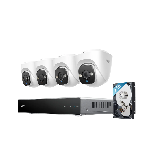 eufy Security PoE NVR System E41 4-Camera 4K Wired Kit w/ 2TB HDD