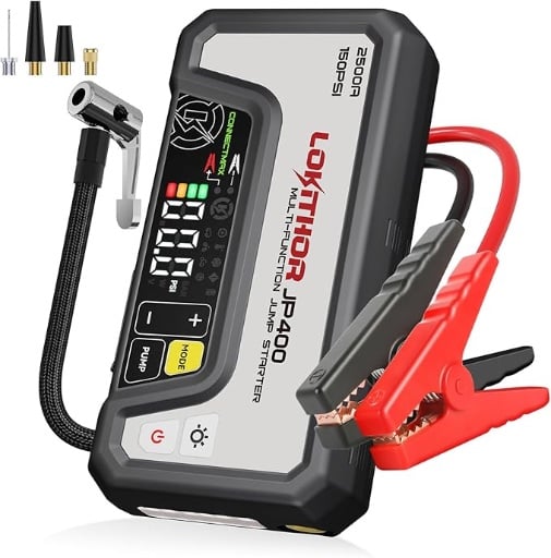 LOKITHOR JP400 Jump Starter with Air Compressor 2500A Deal