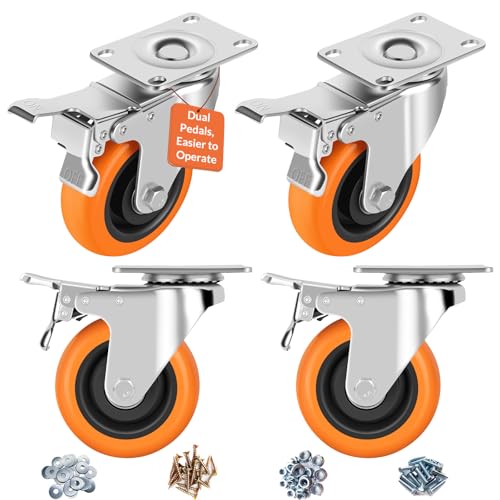ASRINIEY 4" Caster Wheels Heavy Duty Swivel Casters Set 4 w/Dual Locking Deal