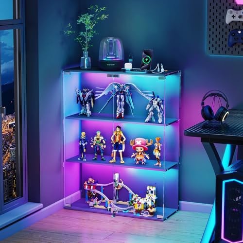 Full-View RGB Glass Display Cabinet with Lock Deal