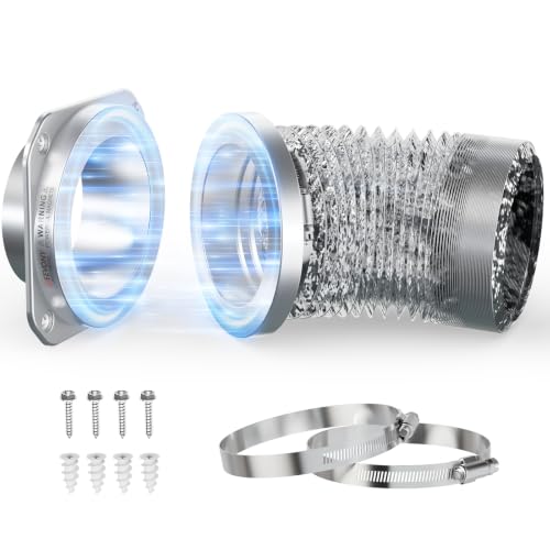 JEEVONY Magnetic Dryer Vent Coupling DV180 with 2.6ft 4" Duct