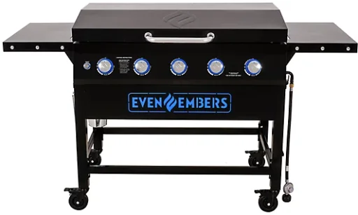 Even Embers 5-Burner Propane Gas Pre-Seasoned Griddle with Lid, 40 in. Deal