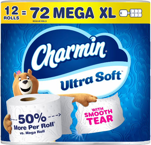 Charmin Ultra Strong or Soft or Gentle Toilet Paper 12 Mega XL Rolls Deal