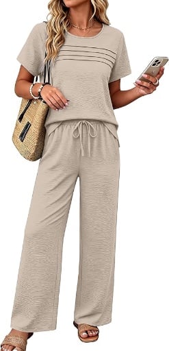 OFEEFAN Women's 2 Piece Linen Outfits Deal