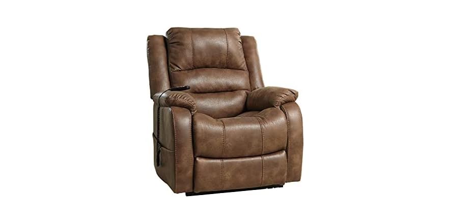 Signature Design by Ashley Yandel Faux Leather Electric Power Lift Recliner Deal