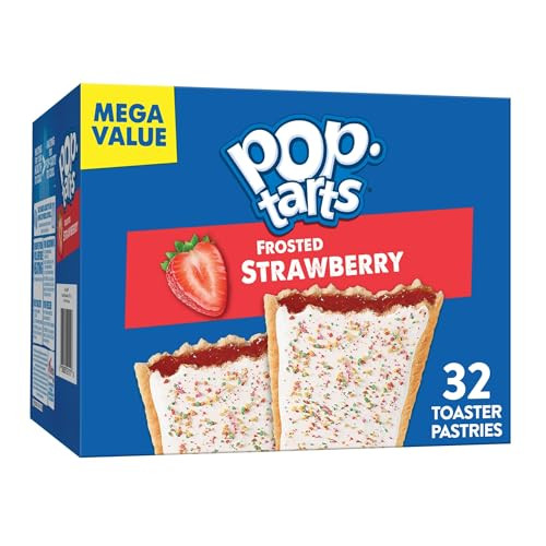 Pop-Tarts Breakfast Toaster Pastries (Frosted Strawberry) 4 x 32-Count