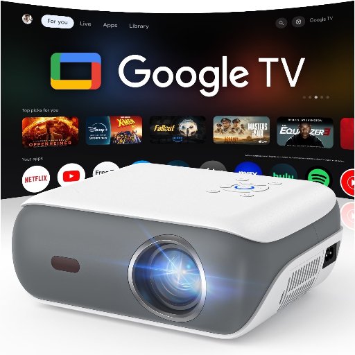 HAPPRUN Native 1080P Support 4K Google TV Projector 160'