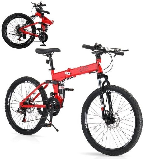 UBesGoo 24in Folding Mountain Bike Shimano 21-Speed