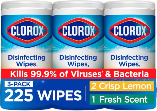 3-Pack 75-Count Clorox Disinfecting Wipes (Fresh Scent & Crisp Lemon)