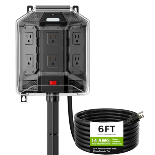 Outdoor Outlet Extender with Stack, 6ft or 25ft