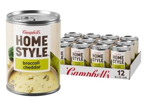 Campbell’s Homestyle Broccoli Cheddar Soup, 16.3 oz Can (12 Pack)