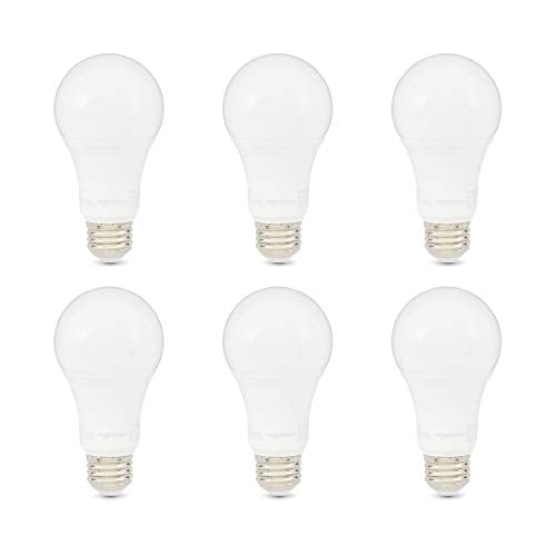 Amazon Basics A19 LED Light Bulbs 6-Count, 100W Equivalent, 5000K