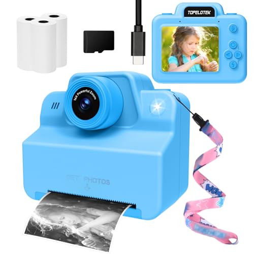 Kids Instant Camera Print Photos Instantly (Blue, Purple or Pink)