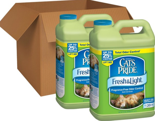 Cat's Pride Fresh and Light Premium Fragrance Free Scoopable Cat Litter 2-Pack 20-Lb