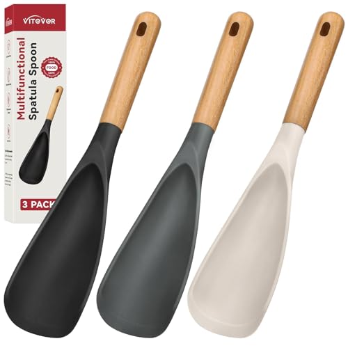 VITEVER Cooking Heat Resistant Silicone Spoon Spatula 3-Pack Deal