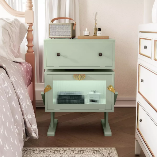 Heynemo 26.8" 360 Degree Nightstand with LED Light Strips