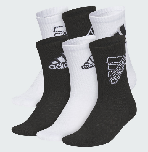 6-Pack adidas Kids' Cushioned Mixed 2.0 Crew Socks