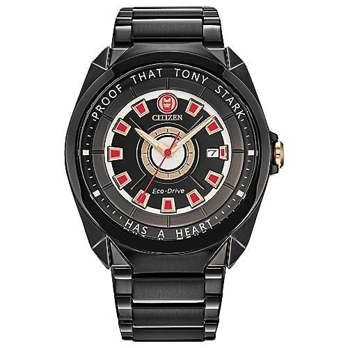 CITIZEN Eco-Drive Men's Marvel Tony Stark I Love You 3000 Black IP Stainless Steel Watch