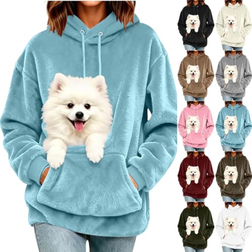 Womens Hoodie with Pet Pouch Sweatshirts Deal