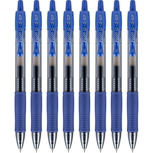 8-Pack Pilot G2 Premium Gel Roller Blue Pens Fine Point 0.7 mm