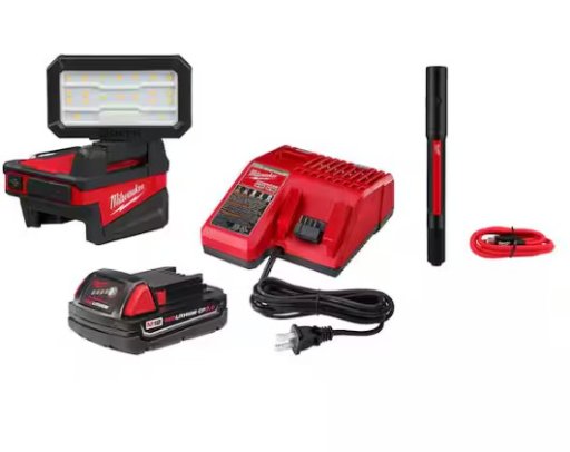 Milwaukee M18 18-Volt ROVER Flood Light Kit with 2.0 Ah Battery