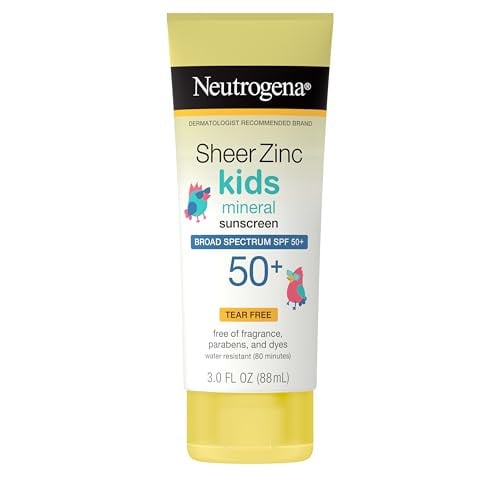 Neutrogena Kids Mineral Sunscreen Sheer Zinc Oxide Lotion, Broad Spectrum SPF 50 3-Oz Deal