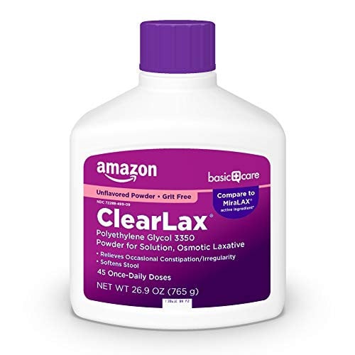 (Prime Deal) Amazon Basic Care ClearLax Polyethylene Glycol 3350 Powder 1.68 Pound Deal