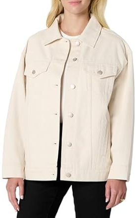 Amazon Essentials Women's Rigid Denim Oversized Fit Trucker Jacket