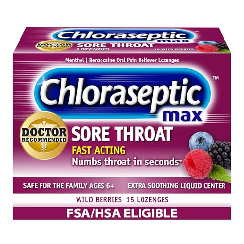 Chloraseptic Max Strength Sore Throat Lozenges, 15 Count