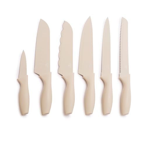 GreenLife Kitchen Knife Set (Taupe) 6-Piece