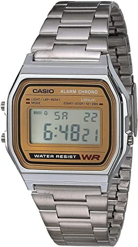 Casio Vintage A158WEA-9CF Casual Classic Digital Gold Bracelet Watch Deal