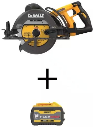 DeWalt FLEXVOLT 60V MAX 7-1/4 in. Wormdrive Style Circular Saw with 9.0Ah Battery Deal