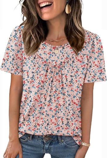 WIHOLL Womens Summer Tops Trendy Short Sleeve T Shirts Deal